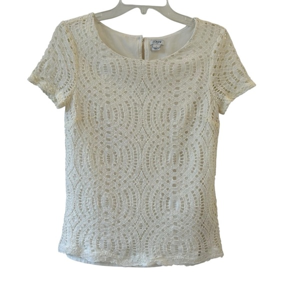 J. Crew Cream Blouse Elegant Top size 4 🤍 - Picture 1 of 9